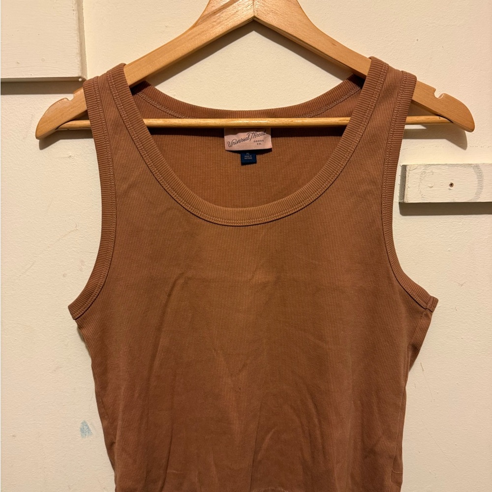 Universal Thread Brown Ribbed Tank Top